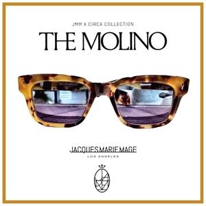 Jacques Marie Mage ‘Molino’ Sunglasses. Havana 8 Frame. Azure Blue Lenses